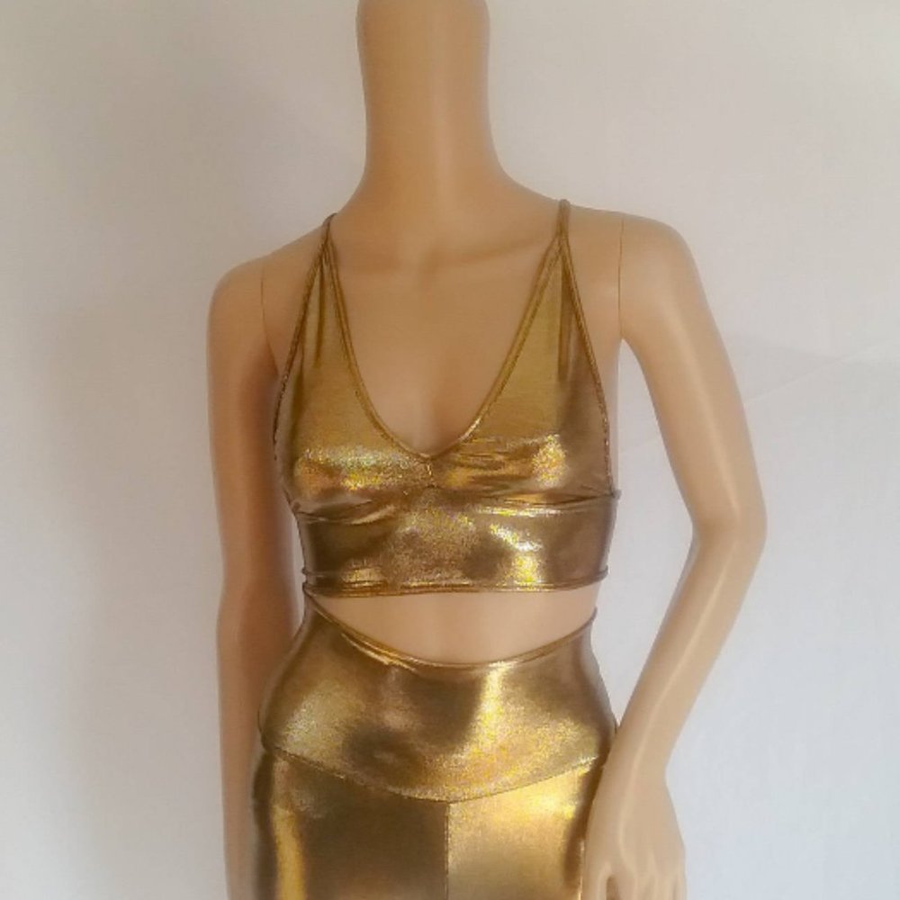 Metallic Gold Party top